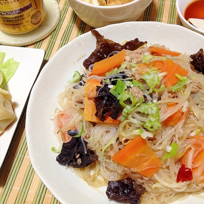 ラーメンスープで簡単味キマ！たっぷり野菜の塩春雨